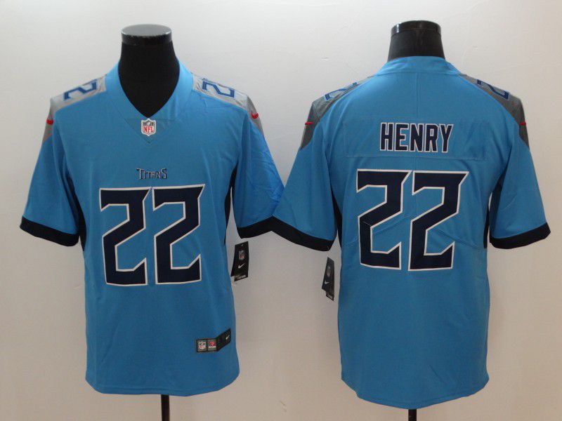Men Tennessee Titans #22 Henry Light Blue Nike Vapor Untouchable Limited NFL Jerseys